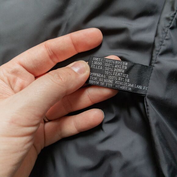 Express Vintage Down Filled Faux Fur Collar Puffer Jacket Size Medium Nylon - Picture 5 of 7